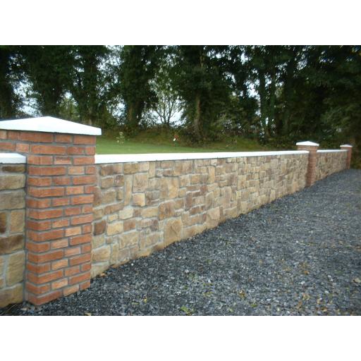 Keramos Brick Pillars with C/W Edged Sandstone Wall